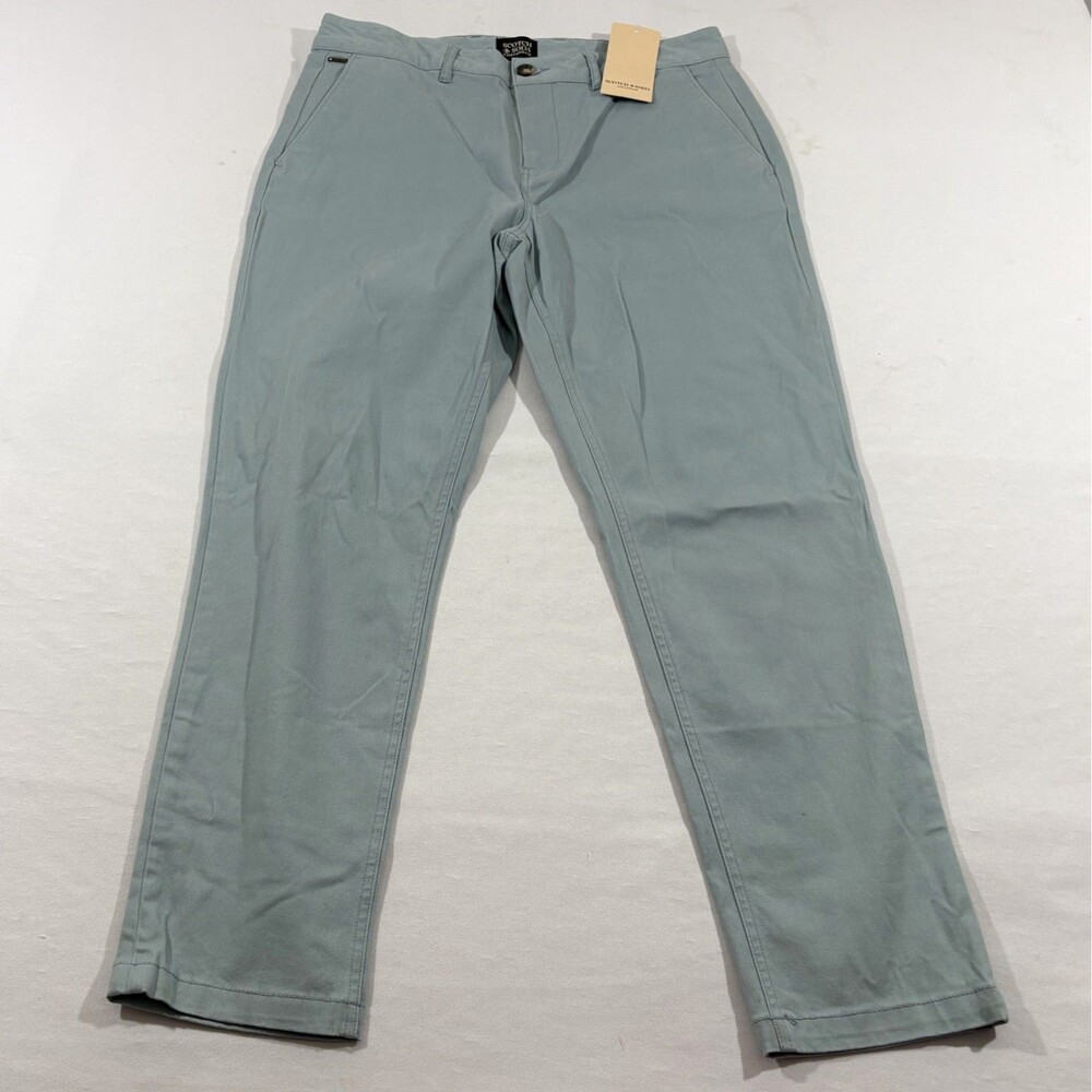 Scotch & Soda Blue Mens The Drift Chino Flat Front Pants Cotton Straight 31 NWT